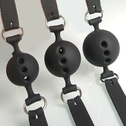 100% Medical Silicone Ball Gag Breathable,BDSM Mouth Gags Bondage Restraints,Sex Toys for Couples,Slave Adult Games,Role Play