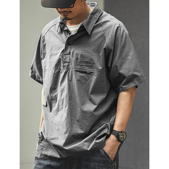 Men's Loose Plus Size Solid Smart Casual Polo Shirts Summer New Short Sleeve Polo Neck All-match Vintage Fashion Men Clothing