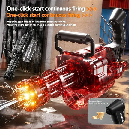SSAuto Gatling Water Cannon Rotating High-Pressure Large Capacity Gatling Water Gun Toy Adults Outdoor Summer Fun Play Kid Gifts