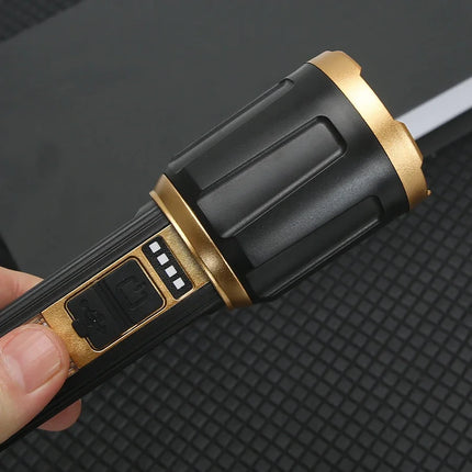 1/A Set Super Bright LED Flashlights USB Rechargeable Telescopic Zoom Tactical Torch Portable Long-Range Camping Fishing Lantern