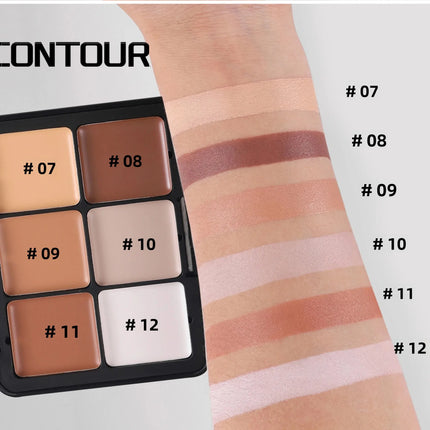 Waterproof Cream Blush Palette 12 Color Matte Long Lasting Natural Concealer Foundation Highlighter Contour Stick Makeup