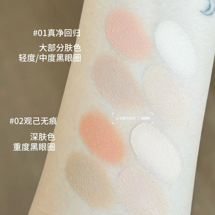 INSBAHA 5 Color Concealer Brightening Acne Mark Dark Eye Circles Tears Furrow Permanent Facial Concealer Setting Powder Plate