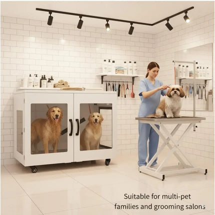 Large Pet Dryer Box, Smart Temp Control & Low Noise, Grooming Blower for Dogs & Cats Up to 120lbs, 410L, Custom
