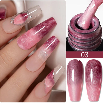 7.5ML Amber Moonlight Cat Magnetic Gel High Glossy Luxury Coffee Series Cat Eye Gel Soak Off UV Semi-Permanent Nail Art Varnish
