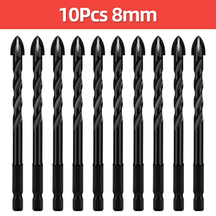 TOOLEYE Cross Hex Drill Bit Set For Concrete Porcelain Tile Glass Metal Multifunction Drill Bits Kit Power Tools Drilling Drills