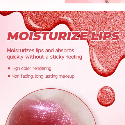 1Pc Lip Gloss Pearlescent particles shimmer Suitable for party, stage, Valentine's Day gift, daily wear