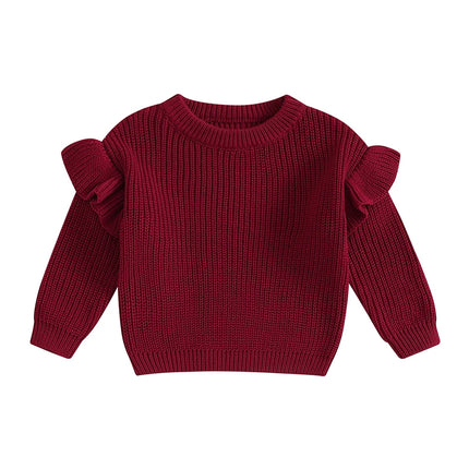 Baby Girls Knit Sweater Clothes New Toddler Infant Newborn Knitwear Soft Spring Long Sleeve Baby Solid Color Pullover Tops