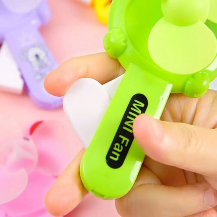 10Pcs Mini Cartoon Summer Portable Hand Pressure Fan for Kids Adult Birthday Gifts Party Favors Gift Toys