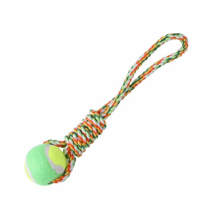 Bite Resistant Dog Spring Pole Toys 5M Cotton Rope Dog Teething Toy Dog Spring Pole Toys Tug Hanging Exercise Cotton Rope