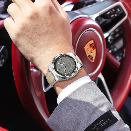 POEDAGAR High Quality Fashion Men's Wristwatch Waterproof Luminous Date Week Business Quartz Men's Watches Leather Men Watch Reloj