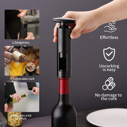 Wine Opener Professional Waiters Corkscrew Wine Bottle Opener with Foil Cutter, Wine Pourer, Wine Stopper & Base For Wine Lover