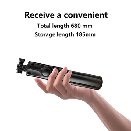 Roreta Selfie holder Tripod with Wireless Bluetooth Remote, Portables Foldable Stand for Vlog Shooting for iPhone Smartphone