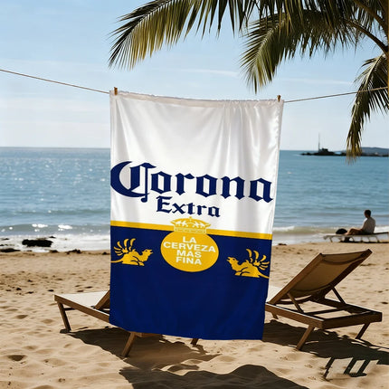 C-corona Beer Towel Large Quick-Drying Microfiber soft Beach Towel for E-extra Travel Fitness Sauna Bathing Camping