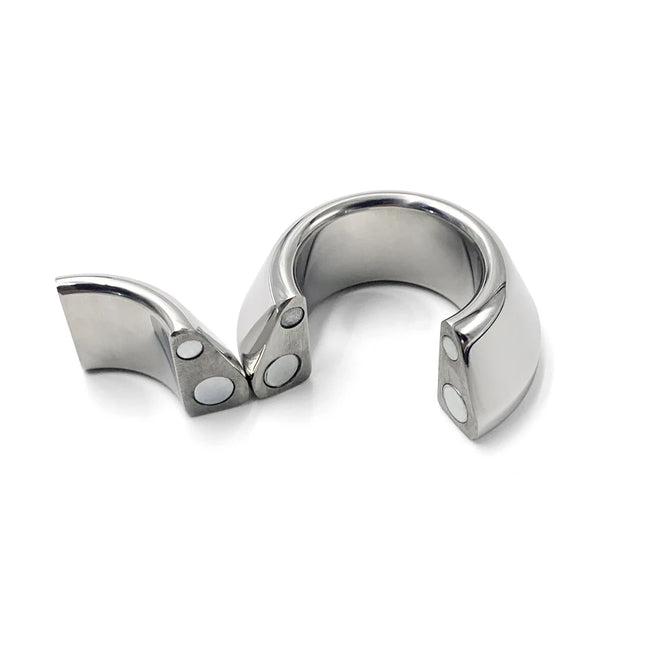 Stainless steel Magnets Cock Ring For Men Penis bondage lock Delay Ejaculation Penis Rings Weight Cockring Male Adult Sex Toys