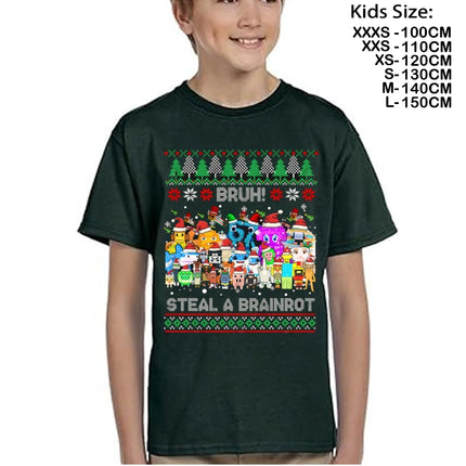 67 brainrot Meme Steal A BrainRot Italian Cartoon T-shirt  Kids Children Summer Cotton Casual Tshirts Funny Tees T Shirts