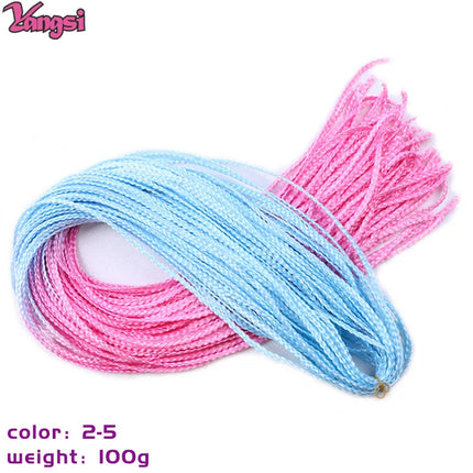 Full Star 30 Inch Synthetic Zizi Braids Thin Box Braids Hair Extensions Brown Pink Blue Red 613 Ombre Box Crochet Braiding Hair