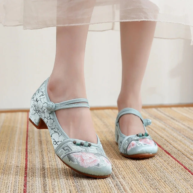 Shoes for Women Embroidery Ethnic Style Traditional Old Beijing Streetwear Dance Vintage Cheongsam Chinese Style Hanfu Qi Pao