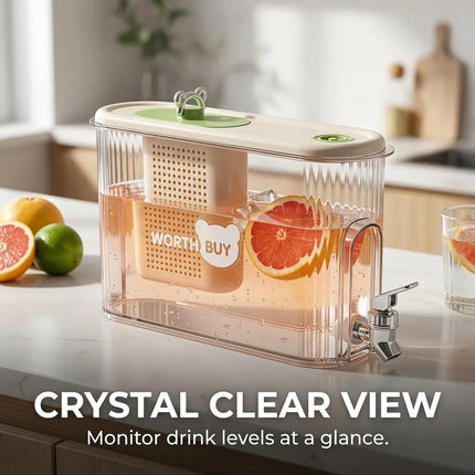 4L Transparent  Plastic Water Kettle Refrigerator Juice Beverage Container Large Capacity Cold Water Jug With Faucet & Filter