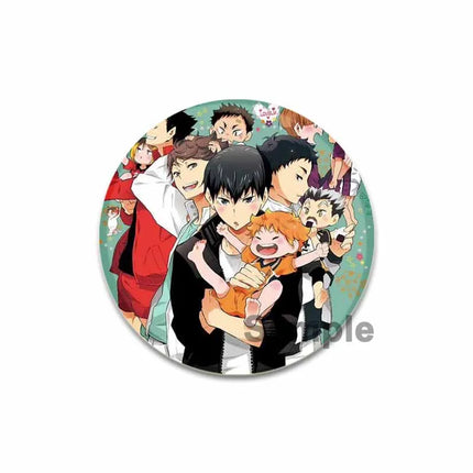 32/44/58mm Anime Haikyuu Snap-in Button Pins Figure Icon Badge  Round Handmade Brooches Breastpin for Backpack Clothes