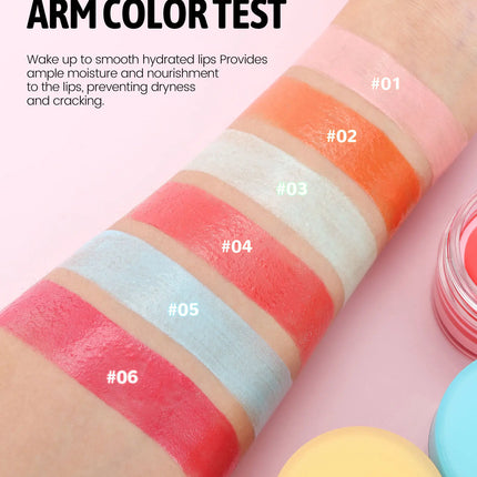 18g Strawberry Lip Balm Hydrating Lip Mask for Night Sleep Fades Lip Lines Plumps & Moisturizes Fruit-Infused Nude Lip Primer