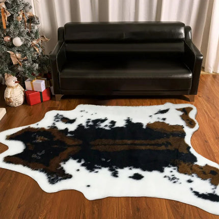 VIKAMA Deer Skin Pattern Carpet Nordic Light Luxury Living Room Decorative Carpet Bedroom Bedside Carpet Animal Carpet