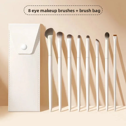 Cloud Porcelain 8-Piece Eyeshadow Brush Set Soft Bristle Blade Edge Eyeshadow Brush Nasal Shadow Brush Eye Makeup Diffusion Brus