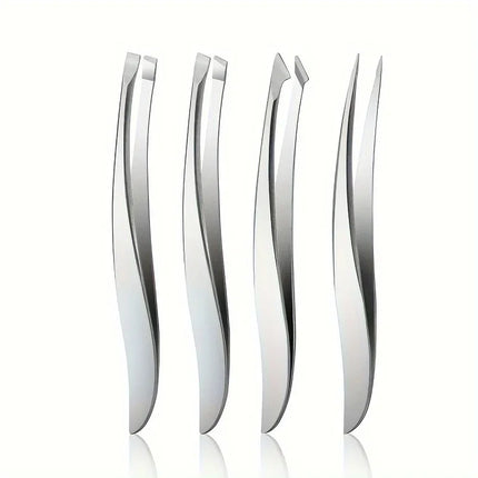 Precision Stainless Steel Tweezers for Eyebrow Hair Facial Hair Removal Splinter Blackhead Slant Ti