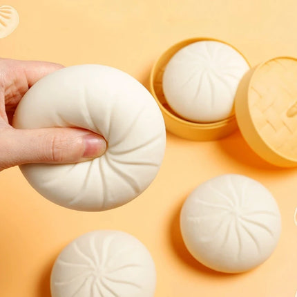 1Pc/Set Simulation Dumpling Steamed Bun Squeeze Toy Soft Stress Relief Fidget Toy Anxiety Relief Decompression Dough Toy