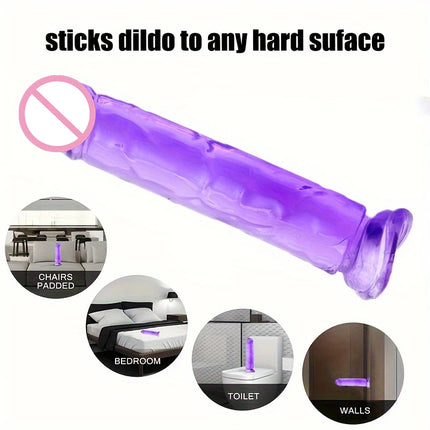 1PCS Unisex Soft Silicone Anal Plug with Strong Suction Cup Hands-Free G Spot Simulation Silicone Dildo for Adult Entertainment
