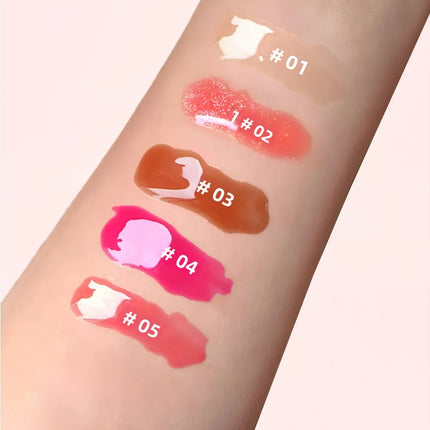 Hose Pearl Chain Lip Butter Balm Glaze Waterproof Lasting Gloss Moisturizing Water Light Mirror Lipstick Shine