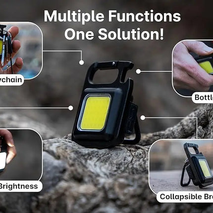 Flashlight Mini Keychain Light Work Light Rechargeable Lamp Super Bright Portable Lanterns LED Sensor Headlamp Fishing Camping