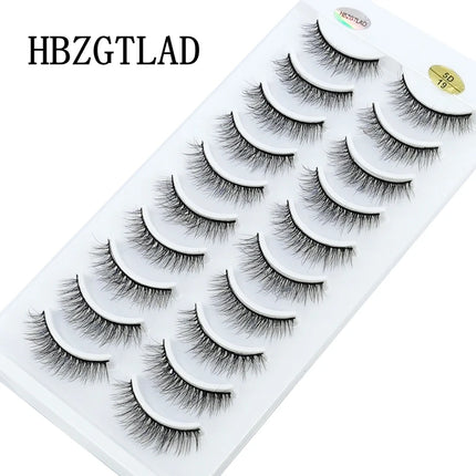 10 Pairs Mink Fake Eyelashes Faux 3D Natural Long False Eyelashes 3d Mink Lashes Soft Fluffy Lashes Extension Makeup Kit Cilios