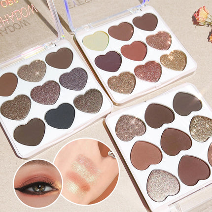 Affordable Love Holiday Makeup Set Nine Color Matte Glitter Eyeshadow Palette Waterproof Long Wear
