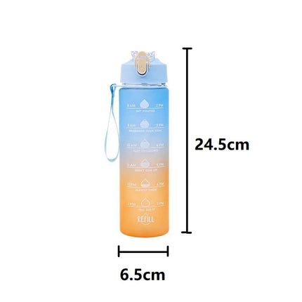 700ML Running Water Bottle Soft Water Bottle Time Marker Cup Portable Water Bottle for Outdoor Sport YDSH01