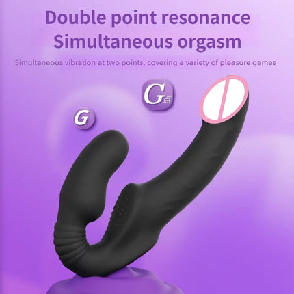 Strapless Strap-on Dildos Vibrator with Remote Control for Women Lesbian Couples, G Spot Sex Toys With Clitoris Stimulator