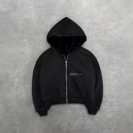 Gothic Harajuku Women Men Autumn Winter Reversible Hoodie Coat Casual Retro Leopard Print Zipper Hoodie Loose Black Grey Top