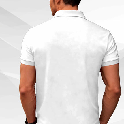 2026 Summer New Style Men's Short-Sleeved Polo Shirt with 3D Check Pattern Print - Street Casual Fashionable and Comfortable