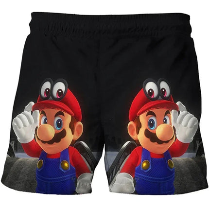 New Super  Beach Shorts Cartoon Animation Marios 3d Print Boys Casual Board Shorts Children's Marios Sports Pants Swimming Pants