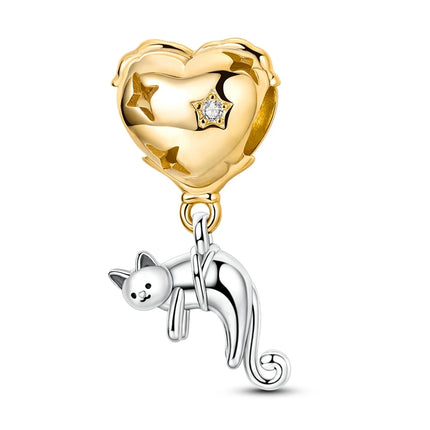 Original Charms Beads 925 Sterling Silver Golden Leopard Firefly Butterfly Hot Air Balloon Beads Fit DIY Bracelet Fine Jewelry