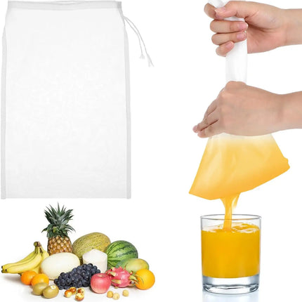 Nut Bag Strainer 100 Mesh Cheese Cloth Reusable Filter Bag for Straining Fruit Juice Food Strainer for Coffee Tofu Cheesecloth