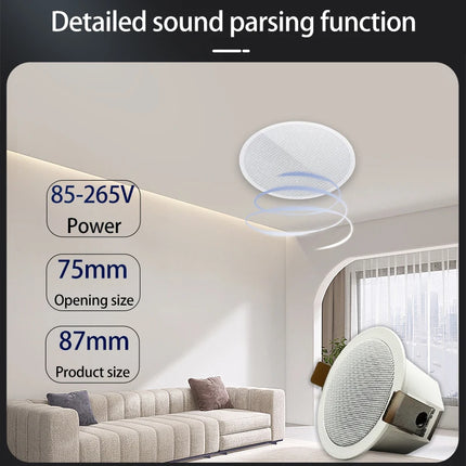 MINI Bluetooths Ceiling Speakers Stereo Sound Indoor Home Audio Background Music System For Bathroom Kitchen Living Room Bedroom