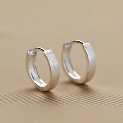 Plain loop Ear Buckle New Fashion Simple Brushed Hoop Earrings For Women Stainless Steel Earrings  boucles d'oreilles perle