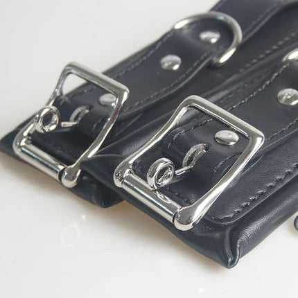 Leather Padded Handcuffs Bdsm,Cosplay Hand Ankle Cuffs,Slave Bondage Restrsaints,Restriction,Sex Toys For Couples,Adult Games