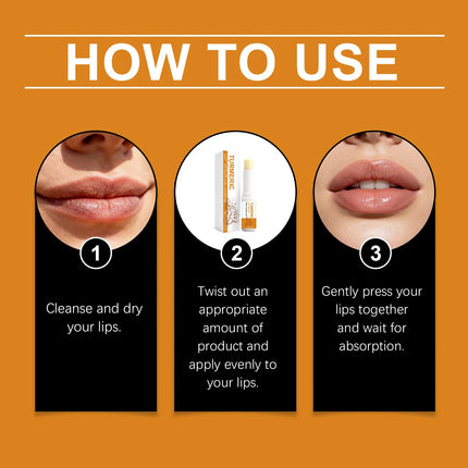 Turmeric Lip Balm Moisturizer Anti-Cracking Remove Dark Lightening Melanin Lip Gloss Exfoliating Soothing Hydrating Lip Stick