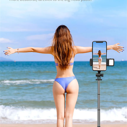 FGCLSY Bluetooth Wireless Selfie Tripod with Fill Light 360 Degree Rotation Remote Shutter is Suitable for Travel Shooting