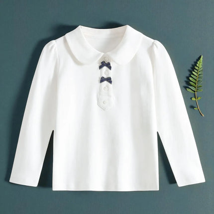 Baby Girls Shirts for Kids Sweatshirt Long Sleeve White Tops Kids Pullover Outfits Shirts Children Clothes 5 7 8 11 12 13 Years