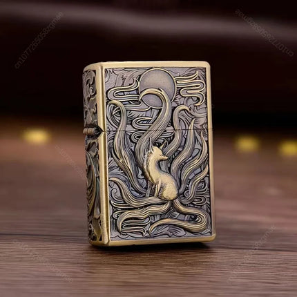 ZORRO zk series kerosine lighter, pure copper, various retro relief patterns, old-fashioned grinding wheel windproof lighter