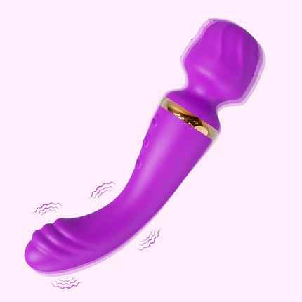 2 in 1 Vagina Vibrator Wand for Women G-Spot Clitoris Nipples Stimulator Breast Massager Female Masturbator Sex Toy for Women