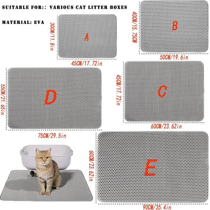 Cat Litter Mat Double Layer Pet Non Slip Big Pet Litter Box Filter MatWear Resistant Waterproof Anti-slip Cat Litter Mat