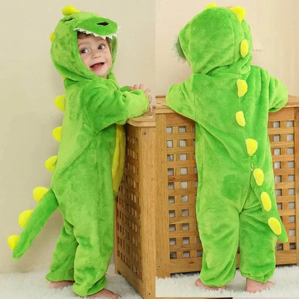 0 1 2 3 4 Years Kigurumi Pajamas for Toddler Baby Clothes Children Outfits Infant Dinosaur Unicorn Cat Robbit Cosplay Costumes